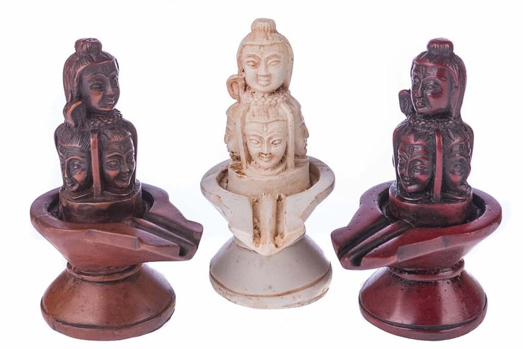 Сувенир из керамики Шивалингам с лицами 11 см ##от компании## Интернет-магазин "Арьяварта" - ##фото## 1