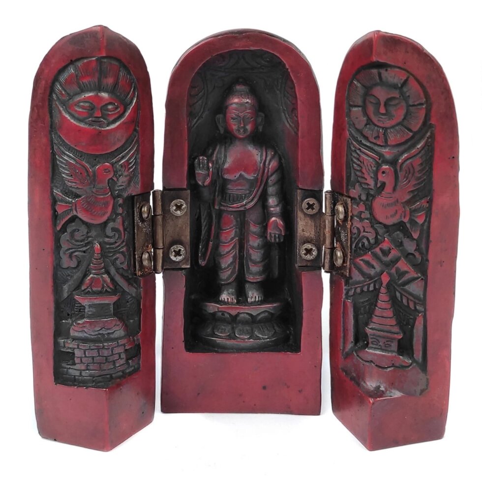 Сувенир из керамики складень Дипанкара (Будда прошлой эпохи) 13 см от компании Интернет-магазин "Арьяварта" - фото 1