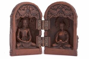 Сувенир из керамики складень двухстворчатый Будда 13 см