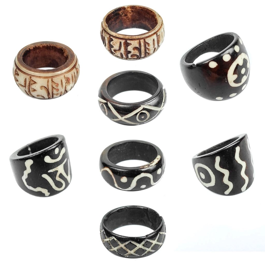 Тибетское кольцо из кости от компании Интернет-магазин "Арьяварта" - фото 1
