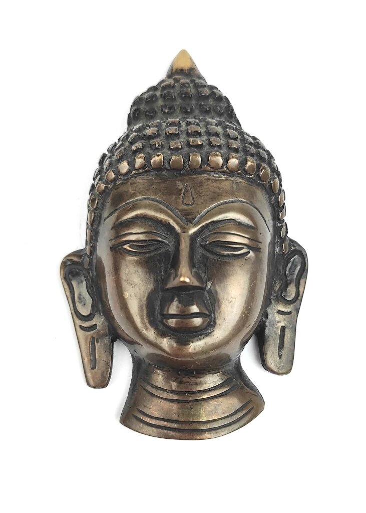 Восточная маска Будда 12,5 см бронза от компании Интернет-магазин "Арьяварта" - фото 1