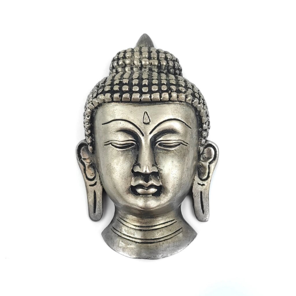 Восточная маска Будда 14 см светлая бронза от компании Интернет-магазин "Арьяварта" - фото 1