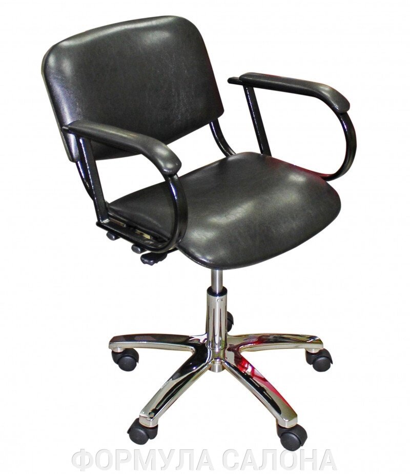 Парикмахерское кресло «Классик» пневматическое пятелучье хром от компании ФОРМУЛА САЛОНА - фото 1