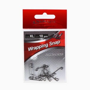 Безузловая застежка Namazu WRAPPING SNAP, тест 23 кг, размер XL, цвет BN, 10 шт.