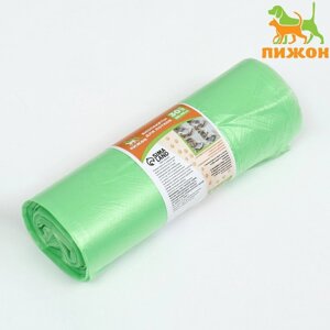 БИО Пакеты для кошачьих лотков "Пижон" 45х65 см, 12 мкм, 30 шт, зелёные