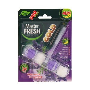 Блок для унитаза Master FRESH, DUO EFFECT 5в1 формула GOLD, лаванда, 1 шт