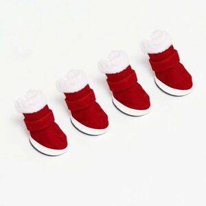 Ботинки "Кристмес", набор 4 шт, 1 размер, красные