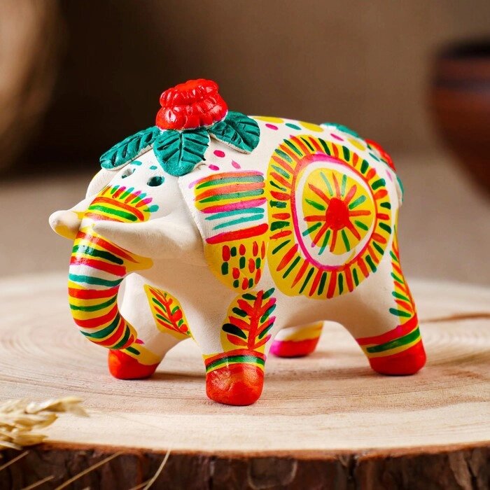 Филимоновская игрушка «Слон» 10 см от компании Интернет-магазин Сима-ленд - фото 1