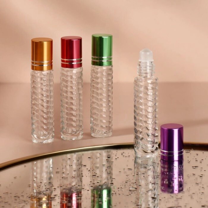 Флакон стеклянный для парфюма «Плетение», с роликом, 5 мл, цвет МИКС от компании Интернет-магазин Сима-ленд - фото 1