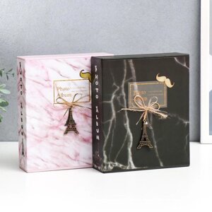 Фотоальбом на 40 фото 10х15 см "Мрамор и Эйфелева башня" в коробке МИКС 17х14х5 см