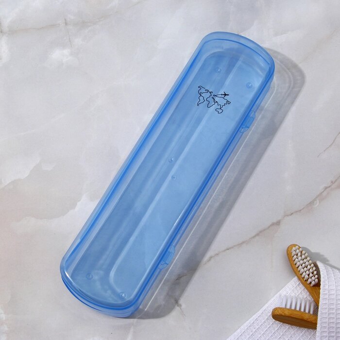 Футляр для зубной щётки и пасты , голубой, 21 х 5,5 см от компании Интернет-магазин Сима-ленд - фото 1