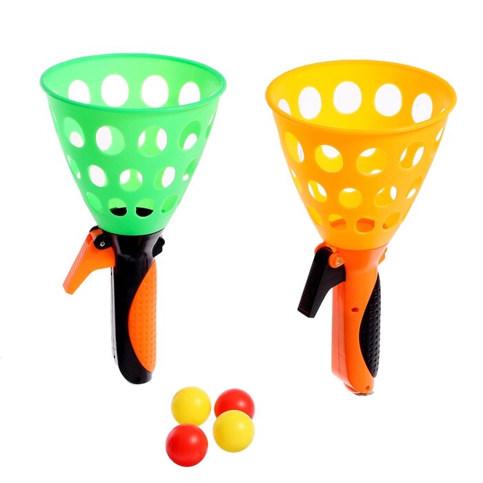 Игра «Кидай-лови», 2 конуса, 4 шарика от компании Интернет-магазин Сима-ленд - фото 1