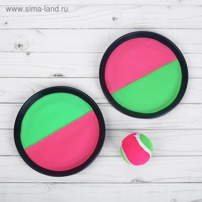 Игра «Тарелка-липучка», набор: 2 тарелки, мяч от компании Интернет-магазин Сима-ленд - фото 1
