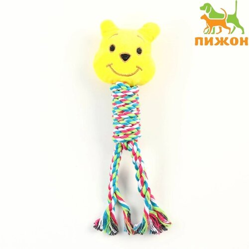Игрушка мягкая для собак "Медведь", 28 см, жёлтая