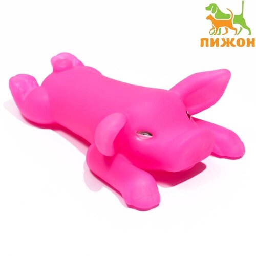 Игрушка пищащая "Свинья" для собак, 13 см, розовая