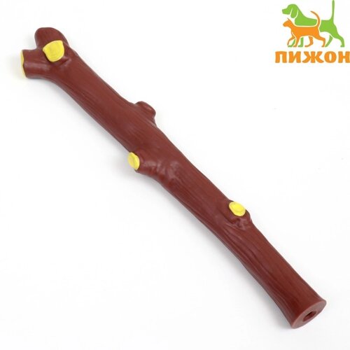 Игрушка пищащая "Ветка" для собак, 29,5 см, коричневая