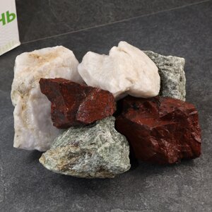 Камень для бани МИКС премиум (Жад. Яшма. кварц)15 кг колотый