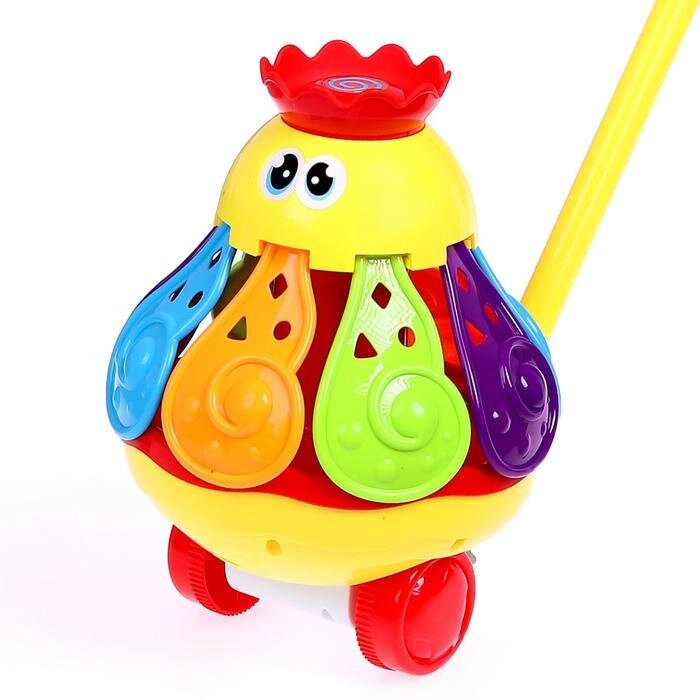 Каталка на палочке «Вертушка», цвета МИКС от компании Интернет-магазин Сима-ленд - фото 1