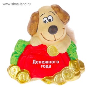 Керамика фигурка "Пёс с кошельком" 7х4,5х6,5 см