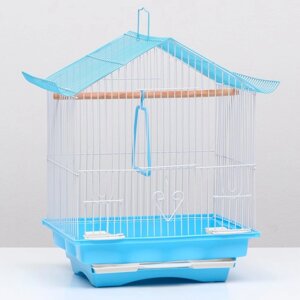 Клетка для птиц укомплектованная Bd-1/1d, 30 х 23 х 39 см, голубая (фасовка 12 шт)