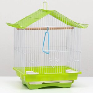 Клетка для птиц укомплектованная Bd-1/1d, 30 х 23 х 39 см, зелёная (фасовка 12 шт)
