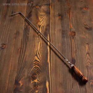 Кочерга узбекская с деревянной ручкой, с узором, 60/1 см, полная длина 82 см, сталь 3 мм