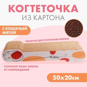 Когтеточка из картона с кошачьей мятой Meow, 45 18 см