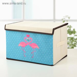 Короб стеллажный для хранения с крышкой «Фламинго», 392525 см, цвет бежевый
