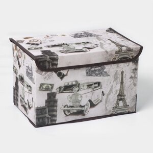 Короб стеллажный для хранения с крышкой «Страны», 382525 см, дизайн МИКС