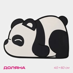 Коврик для дома Доляна «Панда», 4060 см, цвет чёрно-белый