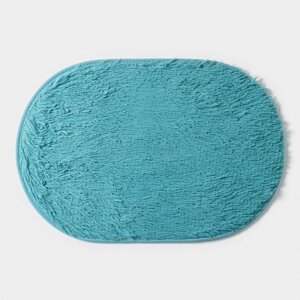 Коврик для ванной и туалета Доляна «Пушистик», 4060 см, цвет голубой
