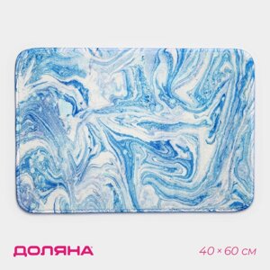 Коврик для ванной и тулета Доляна «Небесный», 4060 см, цвет голубой