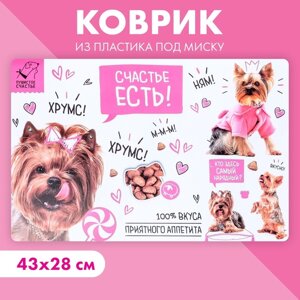 Коврик под миску «Счастье есть!43х28 см