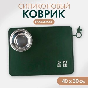 Коврик силиконовый под миску, 40 х 30 см, зеленый