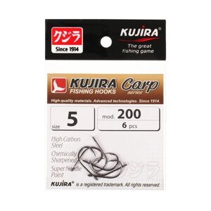 Крючки карповые Kujira Carp 200, цвет BN,5, 6 шт.