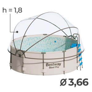 Купол-тент для бассейна d=366 см, h=180 см, цвет серый