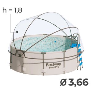 Купол-тент на бассейн d=366 см, цвет серый