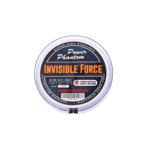 Леска Power Phantom Invisible Force CLEAR, диаметр 0.28 мм, тест 8.5 кг, 100 м