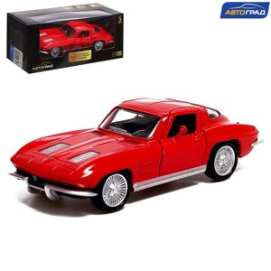 Машина металлическая CHEVROLET CORVETTE, 1:32, открываются двери, инерция, цвет красный