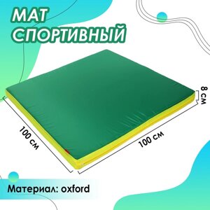 Мат ONLYTOP, с креплением к ДСК, 100х100х8 см, цвет зелёный/жёлтый/красный