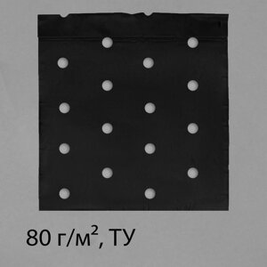 Материал мульчирующий, с перфорацией, 10 1,6 м, плотность 80 г/м²спанбонд с УФ-стабилизатором, чёрный, Greengo,
