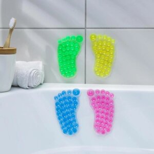Мини-коврик для ванны «Нога», 7,512 см, цвет МИКС