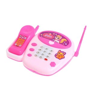 Музыкальный телефончик «Маленькая леди», русская озвучка, цвет розовый, в пакете