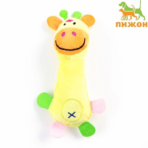 Мягкая игрушка для собак "Жираф", 24 см, жёлтая