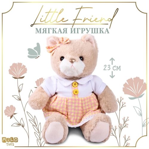 Мягкая игрушка "Little Friend", кошечка в персиковом платье