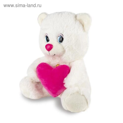 Мягкая игрушка «Мишка с сердцем» озвученный, 21 см