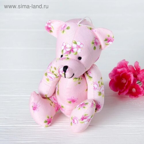 Мягкая игрушка-подвеска «Мишка в цветочек», цвета МИКС