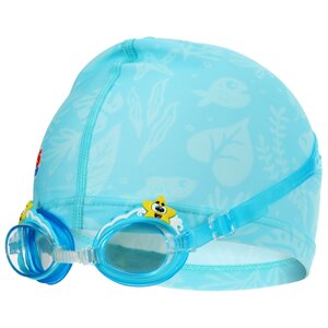 Набор для плавания детский ONLYTOP «Морской мир»шапочка, очки, мешок
