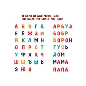 Набор магнитов «Буквы» 51 магнит (с повторением букв по частоте использования)