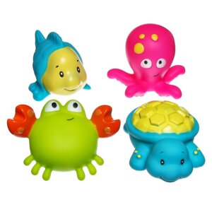 Набор резиновых игрушек для ванны «Морские друзья», 4 шт, виды МИКС, Крошка Я